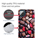 For Samsung Galaxy A12 Shockproof Painted Transparent TPU Protective Case(Love Chocolate)