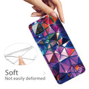 For Samsung Galaxy A12 Shockproof Painted Transparent TPU Protective Case(Color Building Blocks)