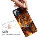 For Samsung Galaxy A12 Shockproof Painted Transparent TPU Protective Case(Flame Tiger)
