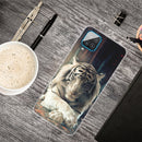 For Samsung Galaxy A12 Shockproof Painted Transparent TPU Protective Case(White Tiger)