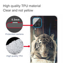 For Samsung Galaxy A12 Shockproof Painted Transparent TPU Protective Case(White Tiger)