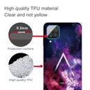 For Samsung Galaxy A12 Shockproof Painted Transparent TPU Protective Case(Triangle Starry Sky)