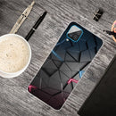For Samsung Galaxy A12 Shockproof Painted Transparent TPU Protective Case(Building blocks Starry Sky)