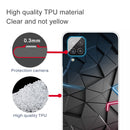 For Samsung Galaxy A12 Shockproof Painted Transparent TPU Protective Case(Building blocks Starry Sky)