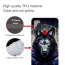For Samsung Galaxy A21s Shockproof Painted Transparent TPU Protective Case(Magic Wolf)