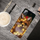 For Samsung Galaxy A21s Shockproof Painted Transparent TPU Protective Case(Bulb Fox)