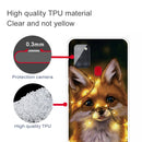 For Samsung Galaxy A21s Shockproof Painted Transparent TPU Protective Case(Bulb Fox)