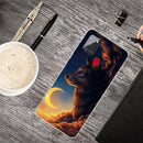 For Samsung Galaxy A21s Shockproof Painted Transparent TPU Protective Case(Sky Wolf)