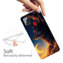 For Samsung Galaxy A21s Shockproof Painted Transparent TPU Protective Case(Sky Wolf)