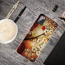 For Samsung Galaxy A21s Shockproof Painted Transparent TPU Protective Case(Oil Painting Magnolia)