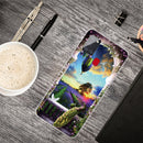 For Samsung Galaxy A21s Shockproof Painted Transparent TPU Protective Case(Balloon Peacock)