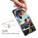 For Samsung Galaxy A21s Shockproof Painted Transparent TPU Protective Case(Balloon Peacock)