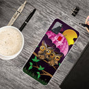 For Samsung Galaxy A21s Shockproof Painted Transparent TPU Protective Case(Umbrella Owl)