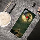 For Samsung Galaxy A21s Shockproof Painted Transparent TPU Protective Case(Pull the Moon)