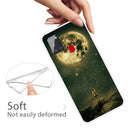 For Samsung Galaxy A21s Shockproof Painted Transparent TPU Protective Case(Pull the Moon)