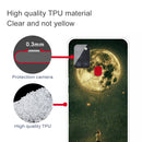 For Samsung Galaxy A21s Shockproof Painted Transparent TPU Protective Case(Pull the Moon)