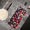 For Samsung Galaxy A21s Shockproof Painted Transparent TPU Protective Case(Love Chocolate)