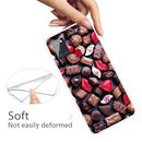 For Samsung Galaxy A21s Shockproof Painted Transparent TPU Protective Case(Love Chocolate)