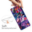 For Samsung Galaxy A21s Shockproof Painted Transparent TPU Protective Case(Color Building Blocks)