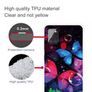 For Samsung Galaxy A21s Shockproof Painted Transparent TPU Protective Case(Bubble Butterflies)