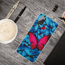 For Samsung Galaxy A21s Shockproof Painted Transparent TPU Protective Case(Big Red Butterfly)