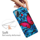 For Samsung Galaxy A21s Shockproof Painted Transparent TPU Protective Case(Big Red Butterfly)