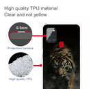 For Samsung Galaxy A21s Shockproof Painted Transparent TPU Protective Case(Chinese Tiger)