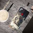 For Samsung Galaxy A21s Shockproof Painted Transparent TPU Protective Case(White Tiger)