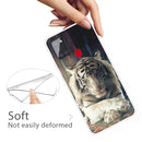 For Samsung Galaxy A21s Shockproof Painted Transparent TPU Protective Case(White Tiger)