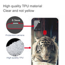 For Samsung Galaxy A21s Shockproof Painted Transparent TPU Protective Case(White Tiger)