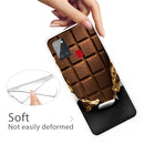 For Samsung Galaxy A21s Shockproof Painted Transparent TPU Protective Case(Chocolate)