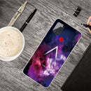 For Samsung Galaxy A21s Shockproof Painted Transparent TPU Protective Case(Triangle Starry Sky)