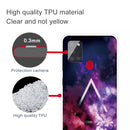 For Samsung Galaxy A21s Shockproof Painted Transparent TPU Protective Case(Triangle Starry Sky)