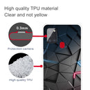 For Samsung Galaxy A21s Shockproof Painted Transparent TPU Protective Case(Building blocks Starry Sky)