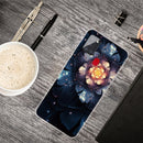 For Samsung Galaxy A21s Shockproof Painted Transparent TPU Protective Case(Snow Lotus)