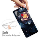 For Samsung Galaxy A21s Shockproof Painted Transparent TPU Protective Case(Snow Lotus)