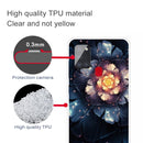 For Samsung Galaxy A21s Shockproof Painted Transparent TPU Protective Case(Snow Lotus)