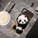 For Samsung Galaxy A21s Shockproof Painted Transparent TPU Protective Case(Say Hello Panda)