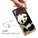 For Samsung Galaxy A21s Shockproof Painted Transparent TPU Protective Case(Say Hello Panda)