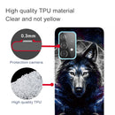 For Samsung Galaxy A52 5G / 4G Shockproof Painted Transparent TPU Protective Case(Magic Wolf)