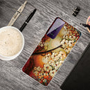 For Samsung Galaxy S21 5G Shockproof Painted Transparent TPU Protective Case(Oil Painting Magnolia)