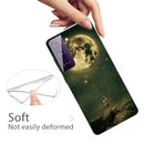 For Samsung Galaxy S21 5G Shockproof Painted Transparent TPU Protective Case(Pull the Moon)