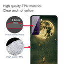 For Samsung Galaxy S21 5G Shockproof Painted Transparent TPU Protective Case(Pull the Moon)