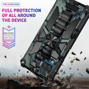 For Samsung Galaxy A12 Camouflage Armor Shockproof TPU + PC Magnetic Protective Case with Holder(Mint Green)