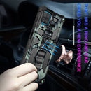 For Samsung Galaxy A12 Camouflage Armor Shockproof TPU + PC Magnetic Protective Case with Holder(Mint Green)
