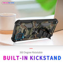 For Samsung Galaxy A12 Camouflage Armor Shockproof TPU + PC Magnetic Protective Case with Holder(Army Green)