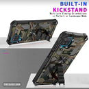 For Samsung Galaxy A12 Camouflage Armor Shockproof TPU + PC Magnetic Protective Case with Holder(Army Green)