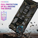 For Samsung Galaxy A12 Camouflage Armor Shockproof TPU + PC Magnetic Protective Case with Holder(Army Green)