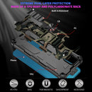 For Samsung Galaxy A12 Camouflage Armor Shockproof TPU + PC Magnetic Protective Case with Holder(Army Green)