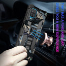 For Samsung Galaxy A12 Camouflage Armor Shockproof TPU + PC Magnetic Protective Case with Holder(Baby Blue)